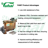 Compteur de lait électronique automatique de 1,66 kg avec câble de 12,5 mètres, état neuf, applicable à la ferme, capteur de débit de lait PSU