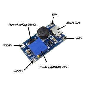 Panneau d'alimentation réglable, 2V-24V à <span class=keywords><strong>5V</strong></span> 9V 12V 28V, <span class=keywords><strong>MT3608</strong></span>, Module étagé avec Micro USB, nouveauté DC-DC - Product Image 3