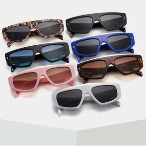 2023 New Wholesale Women Men High Quality Plastic Frames Glasses Sun Glasses Custom Logo Square Vintage Shades Sunglasses