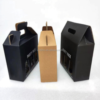 Porte-bouteilles de bière en carton ondulé personnalisé, imprimé sur mesure, lot de 6, avec poignée, recyclable, pour l'emballage de bière, de jus et de soda, directement de l'usine