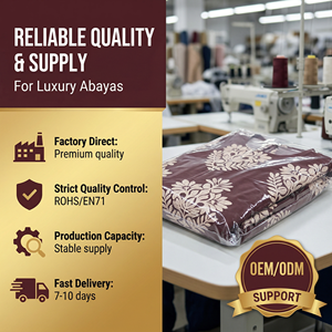 ชุดเดรสพิมพ์ลายมุสลิมสำหรับผู้หญิง ความยาวเต็มตัว เอวผูกเชือก สไตล์เรียบร้อย ขายส่ง - Product Image 6