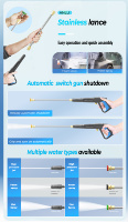 Nettoyeur haute pression professionnel industriel pour voitures, lance en acier inoxydable, nettoyeur automatique