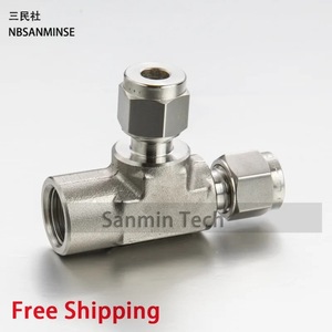 NBSANMINSE Raccord en T à compression en acier inoxydable 316L, filetage interne 1/8 1/4 3/8 1/2, raccord latéral en T - Product Image 3