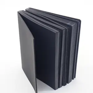 Superior Craft A6 Leather Hard Cover Paper Black Notebooks Cheap Wholesale Black Paper Notebooks