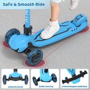 Scooters pliants pour enfants de 8 à 12 ans avec hauteur réglable-Scooter pour tout-petits Lean-to-Steer & Widen Anti-Slip <span class=keywords><strong>Deck</strong></span> - Product Image 3