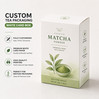 Boîte en carton blanc avec laminage mat SBS 350 g/m², impression personnalisée, pour emballage de thé de qualité supérieure, poudre de matcha, petite boîte intérieure