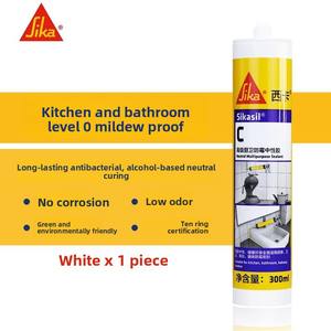 Scellant en <span class=keywords><strong>silicone</strong></span> imperméable anti-moisissure <span class=keywords><strong>Sika</strong></span> C pour cuisine et salle de bain, colle neutre, respectueux de l'environnement, sans odeur, intérieur et extérieur - Product Image 3