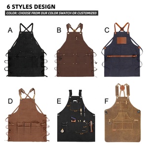 CHANGRONG-correas cruzadas traseras personalizadas para hombres, delantal <span class=keywords><strong>de</strong></span> trabajo <span class=keywords><strong>de</strong></span> madera para soldar electricistas, <span class=keywords><strong>de</strong></span> lona encerada - Product Image 6