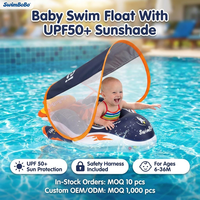 Bouée de natation gonflable en PVC pour bébés et enfants, jouet aquatique d'été avec auvent pour piscine, flotteurs pour la natation