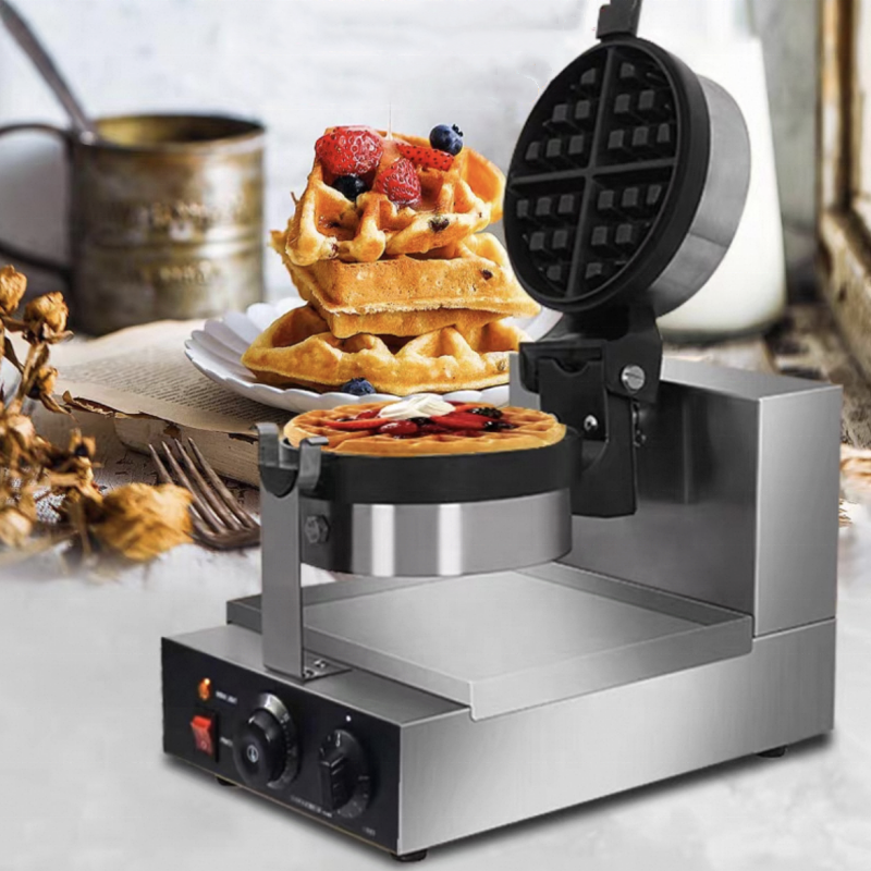 Gaufrier Professionnel Double Tête 6000W - Pour Crêpes Et Beignets - Argenté
