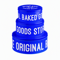Boîte en étain ronde personnalisée en 3 pièces pour Noël, idéale pour gâteaux, biscuits, bonbons, jouets, emballage alimentaire, boîte en étain ronde de qualité alimentaire