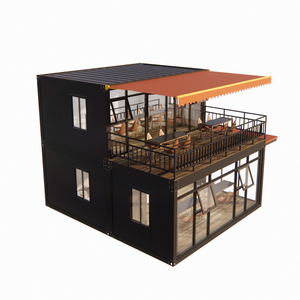 تصميم متين لحاوية فاخرة مسبقة الصنع بطول 20 قدمًا تتحول إلى بار أو مقهى، متجر مسبق الصنع من طابقين مع سطح ودرج لمشاريع كأس العالم - Product Image 2