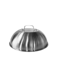 Accessoires de gril de plaque chauffante en acier inoxydable Dôme de fusion de fromage Couvercle de cuisson à la vapeur rond durable 16/18/22/30cm