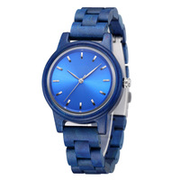 Jam tangan kayu Quartz Pasangan Pria Wanita, jam tangan kayu asli Quartz Logo kustom modis Ultra tipis hadiah sederhana