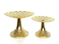 Support de plateau en métal texturé martelé, plateau de présentation multi-usages pour desserts, bijoux, décoration de table de mariage ou de fête