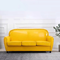 Canapé 3 places de luxe américain Vintage Black Chesterfield en cuir véritable Canapé tufté Design pour hôtel Lobby Bar Apartment Living