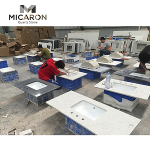 หินควอตซ์สีขาวเอ็มเบอร์ MC9301 สำหรับเคาน์เตอร์ครัว ผู้ผลิตแผ่นควอตซ์ รับผลิตตามสั่งสำหรับโครงการโรงแรม - Product Image 4