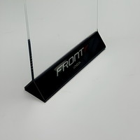 Support de table vertical en acrylique transparent pour cartes, présentoir de menu de bureau avec impression, base noire, taille personnalisée A4 A5