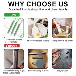 Utensilios de Cocina Multifuncionales, Juego de 12 Piezas de Silicona, Estilo Nórdico, Kit de Utensilios de Cocina con Cubo de Almacenamiento - Product Image 5