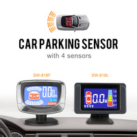 Asistente de Radar para Punto Ciego en Estacionamiento, Sistema de Monitoreo de Reversa con Pantalla LCD y 4 Sensores