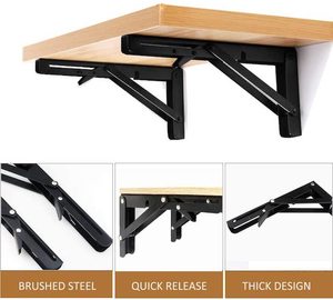 Soportes de Pared Plegables de <span class=keywords><strong>Metal</strong></span> de 14 Pulgadas, Resistentes, de Acero Inoxidable - Product Image 2
