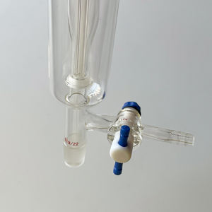 Cristalería de laboratorio de química, burbujeador de tubería de vidrio de borosilicato con junta de bola pequeña dentro de llave de paso de PTFE - Product Image 5