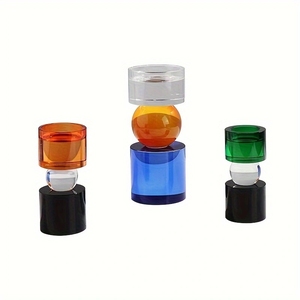 Porte-bougie <span class=keywords><strong>en</strong></span> cristal acrylique Porte-bougie transparent pour bougies chauffe-plat Porte-bougie votif Centre de table Décoration de table - Product Image 5