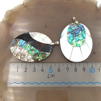 Pendentifs en coquille d'abalone noire, pour boucles d'oreilles, en forme de poire ovale, collier, bracelet, pour la fabrication de bijoux, livraison gratuite, vente en gros