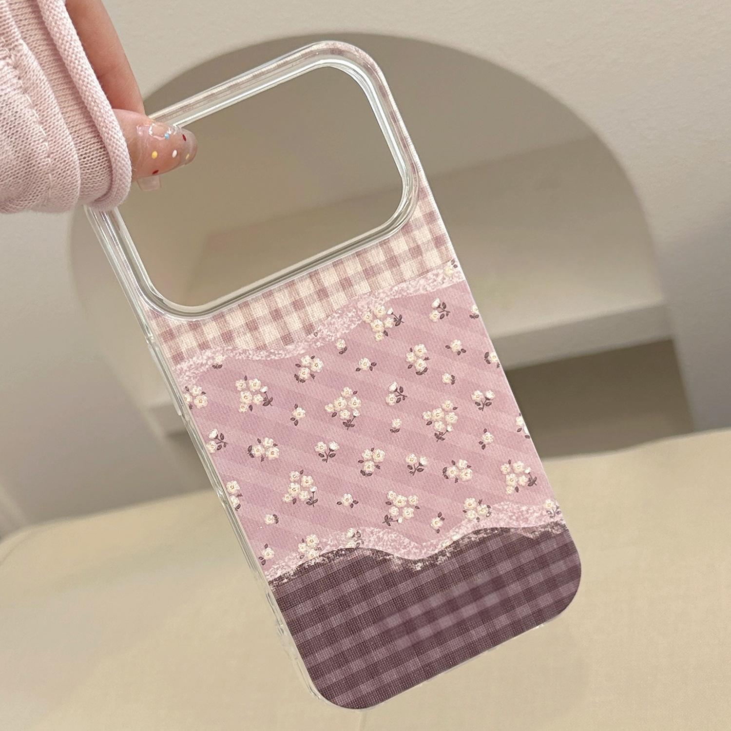 White and ruby purple floral print fabric