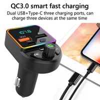 Lecteur MP3 pour voiture HM104, kit mains libres Bluetooth FM transfrontalier, charge PD, chargeur USB 3.1A pour téléphones