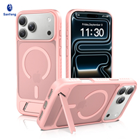 Funda Magnética con Soporte para Teléfono, Color Rosa, para Mujer, Acabado Mate, Compatible con iPhone 18 17 Pro Max, Tacto Suave, Antigolpes, Personalizada