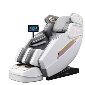 Smart Massage Chair Full Body <b>Zero</b> Gravity Electric 3D Robotic Arm SL Rail Home Luxury Gray Gold White - Product Image 3