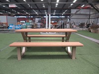 Table de pique-nique d'extérieur, table de jardin, table de terrasse, table de loisirs tout-en-un en composite bois-plastique pour jardin et parc