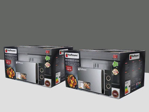 Horno Microondas Negro Premier Hoffmans de 20L, 700W, Diseño con Panel de Vidrio Espejo para Venta al por Mayor de Artículos de Cocina y Propiedades de Alta Gama - Product Image 2