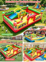 Château gonflable Fun City en PVC de 0,55 mm, aire de jeux gonflable multi-activités pour la location d'événements