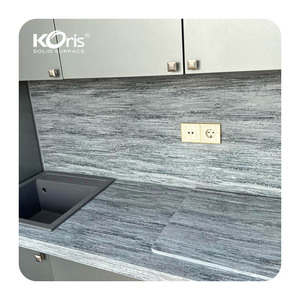 Dalle en marbre artificiel d'usine, pierre modifiée, surface solide en acrylique pur, dalle pour plan de travail de cuisine/panneaux muraux - Product Image 6