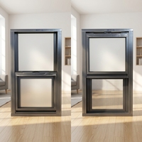 Ventana manual elevable de 50 pulgadas con herrajes personalizados para baño, con sistema de puerta y ventana insonorizado de aleación de aluminio moderna.