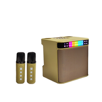 WJ-A835 Enceinte Karaoké Portable Bluetooth avec Deux Microphones Sans Fil, Éclairage Spectre RGB, pour Extérieur et Maison, Boîte Audio KTV
