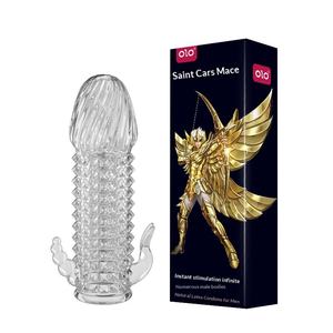 Condón OLO Sensual Wolf Tooth, Funda <span class=keywords><strong>de</strong></span> Silicona para Pene, Juguete para Parejas Adultas, Empaque en <span class=keywords><strong>Caja</strong></span> <span class=keywords><strong>de</strong></span> Color, Venta al por Mayor - Product Image 5