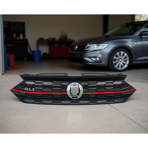 Calandre avant Volkswagen Jetta GLI 2019-2020 en plastique noir avec bande rouge et logo, pièce de rechange neuve pour la réparation de carrosserie automobile - Product Image 1