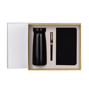 Thermosfles Draagbare Vacuüm Cup Notebook Pen Promotie Cadeau Sets Relatiegeschenken Officiële Cadeausets Rvs Cup Siliconen Lekvrij