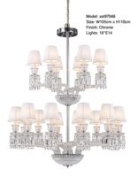 Lustre en cristal personnalisable en couleur et finition avec base E27 LED à intensité variable pour l'éclairage de la maison, de l'hôtel et de la villa