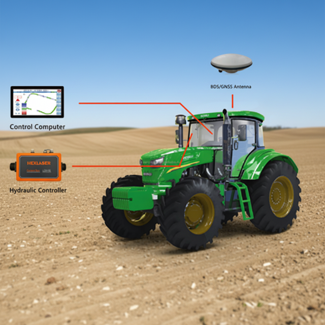GNSS GPS LDH16 Laser Land Leveling Machine Tractor Agriculture Farm Level Machine  with Display for Long Range