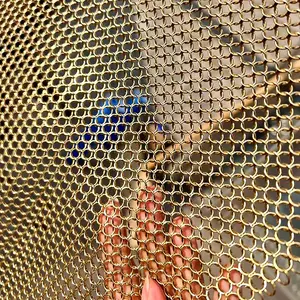 Food Grade Chain Mail Mesh Curtain 304 316 Stainless Steel Ring Curtain Decorative Mesh Decorative