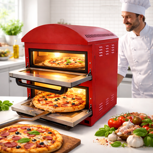 <span class=keywords><strong>Four</strong></span> à pizza commercial à double couche, <span class=keywords><strong>rouge</strong></span>, pour comptoir, pour restaurant et boulangerie, <span class=keywords><strong>mini</strong></span> <span class=keywords><strong>four</strong></span> électrique compact - Product Image 2