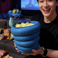 Seau à popcorn Crazy Animal City - Design Gary, environnement créatif, seau de rangement pour collations, pièce décorative imprimée en 3D, accessoire