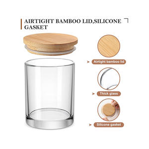 โหลแก้วใสแบบเติมได้ภาชนะใส่เทียนทรงกลมขนาด10ออนซ์พร้อมฝาปิดสำหรับเทียนคริสต์มาสแบบทำมือ - Product Image 3