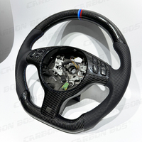 Volant de course pour BMW E46 BMW E90 E91 E71 E60 E81 E84 E92, volant de voiture en cuir de haute qualité, personnalisable, noir, fibre de carbone