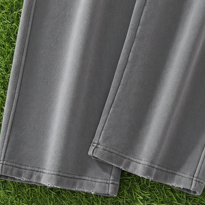 Calças de Moletom de Perna Larga em French Terry Pesado para Homens, Calças Baggy com Capuz, Personalização de Impressão em Lavagem Ácida - Product Image 3