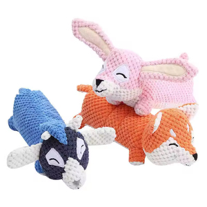 Juguetes Masticables para Mascotas de Alta Calidad con Diseño de Conejo, Zorro y Vaca, con Sonido, Lindos y con Connotación Animal, de Felpa, para Limpiar los Dientes de Perros - Product Image 2